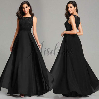 Modest Lace Chiffon Evening Prom Dress - Prom Dresses