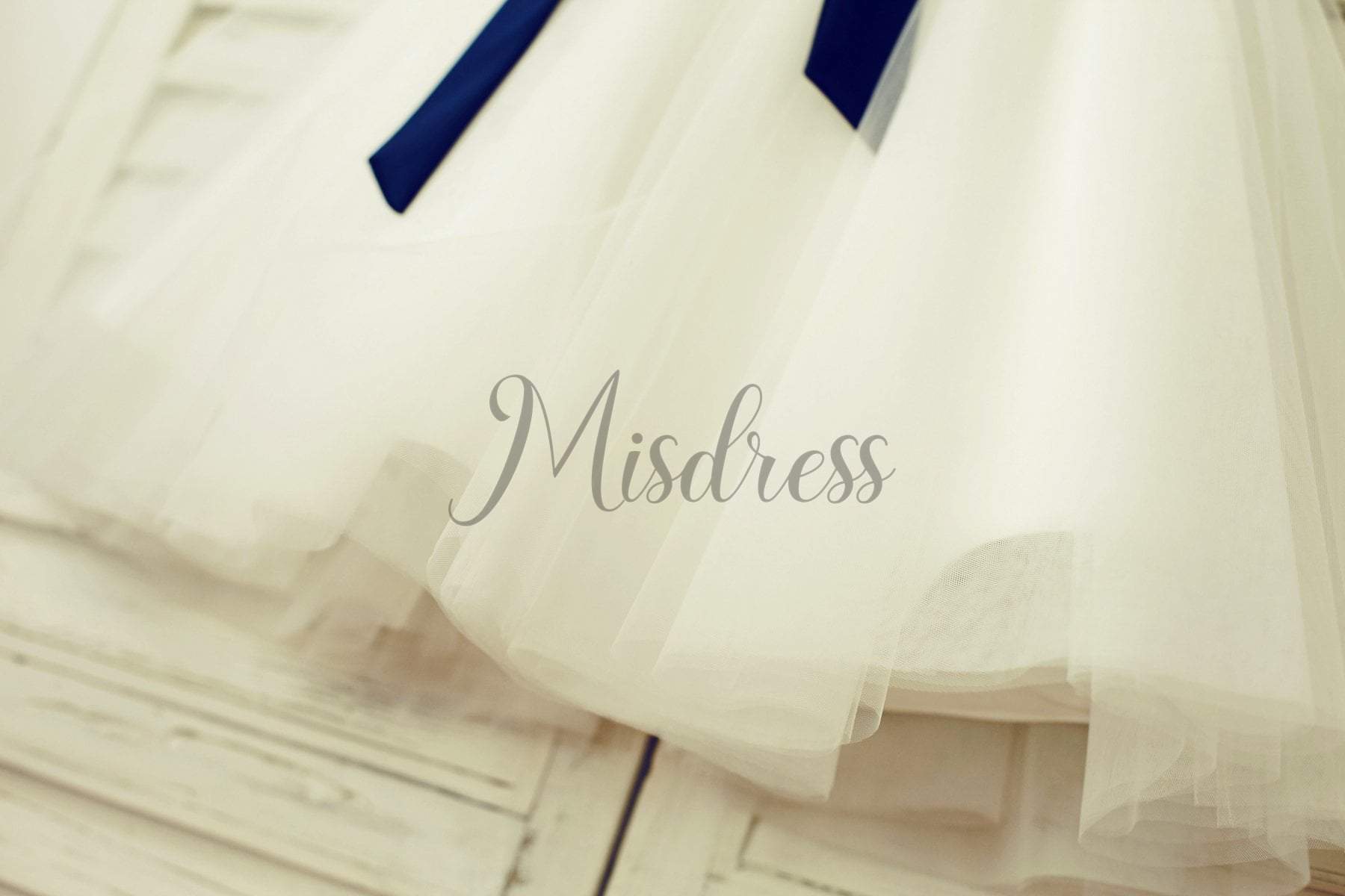 Mint Sequin Ivory Tulle Flower Girl Dress with navy blue sash - Flower Girl Dresses