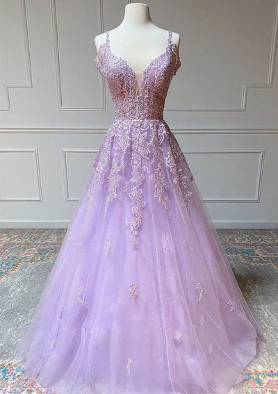 Princess Off Shoulder Open Back Long Lilac Prom Dress Formal