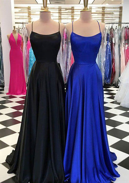 A-line/Princess Square Neckline Sleeveless Sweep Train