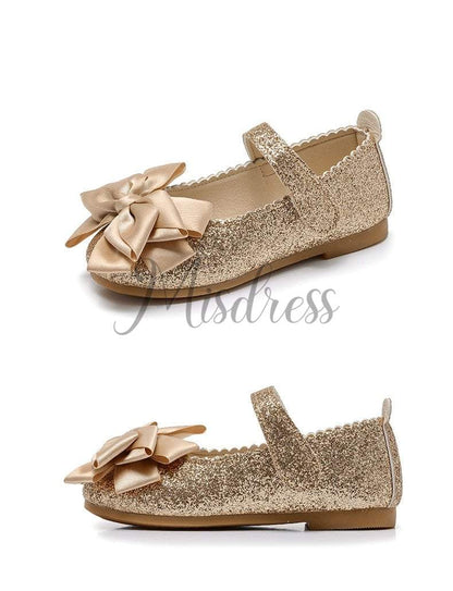 Purple/Pink/Gold Bowknot Sequin Wedding Flower Girl Shoes Kids Baby Princess Shoes