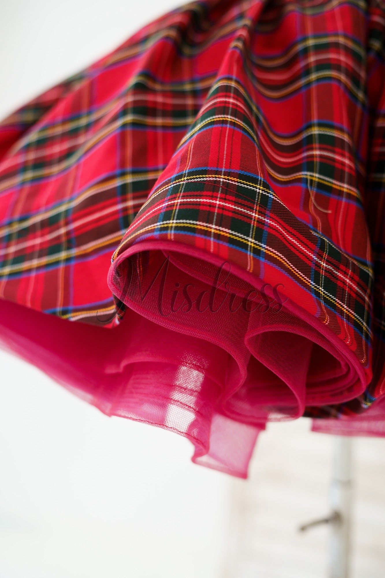 Red Tartan Wedding Flower Girl Dress Kids Party Dress Christmas Dress