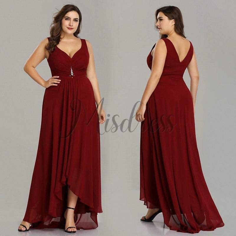 Plus Size Hi-low Wedding Bridesmaid Evening Prom Dress - Prom Dresses