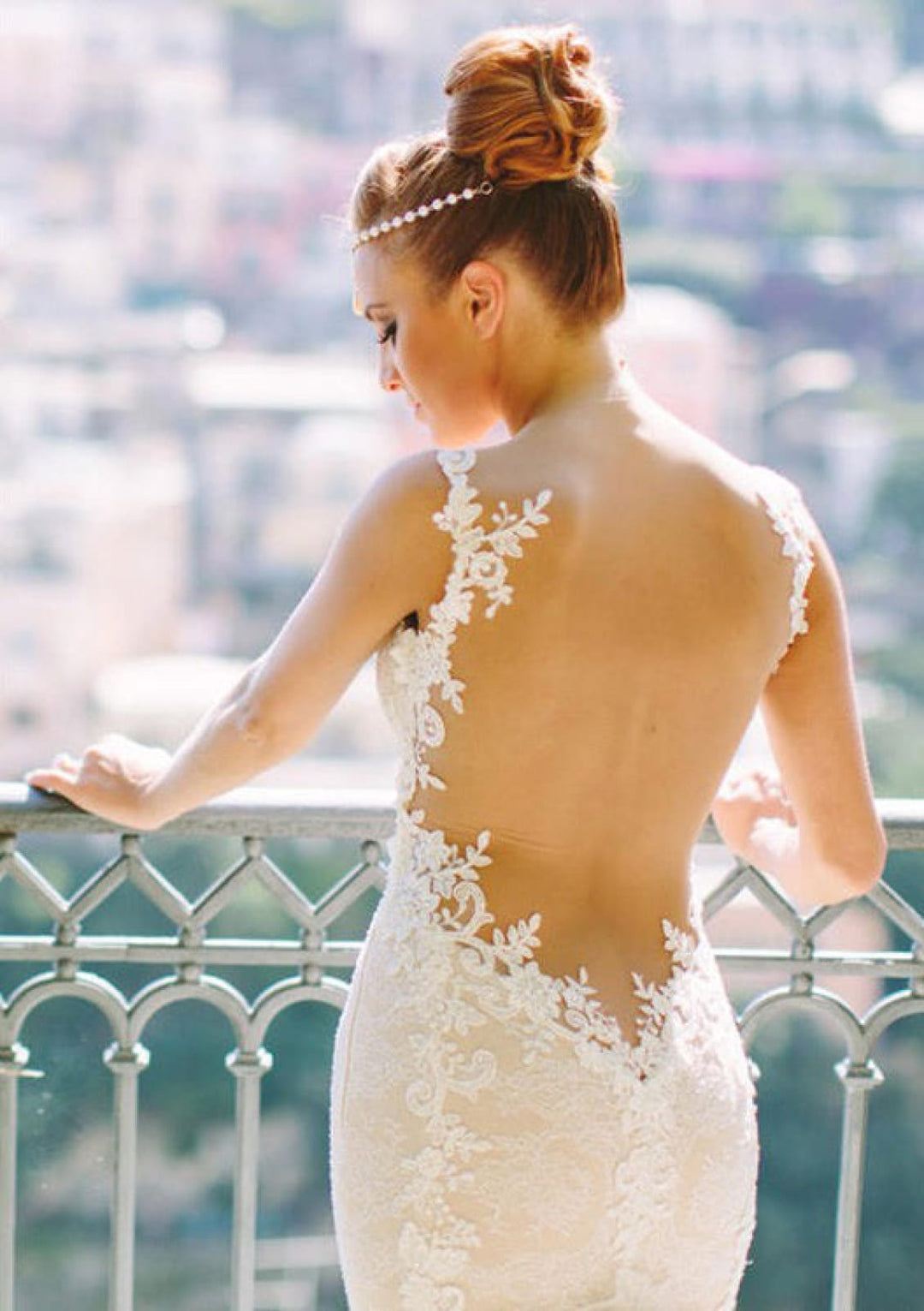trumpet backless wedding dresses Plunge V Backless Long Mermaid Wedding Dress WD724 US8 / Custom Color